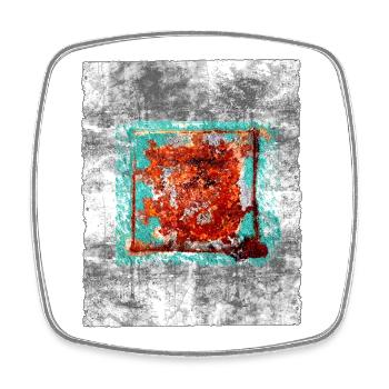 Rostquadrat auf grauer Textur - Viereckiger Kühlschrankmagnet - Weiß - Vorne