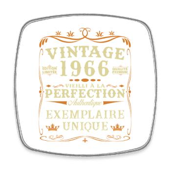 60 Jahre 1966 Vintage Retro Geburtstagsgeschenk - Viereckiger Kühlschrankmagnet - Weiß - Vorne
