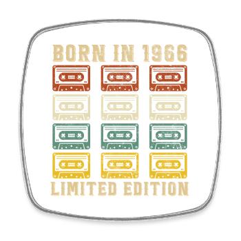 60 Jahre 1966 Vintage Retro Geburtstagsgeschenk - Viereckiger Kühlschrankmagnet - Weiß - Vorne