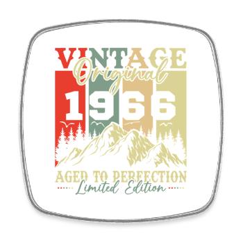 60 Jahre 1966 Vintage Retro Geburtstagsgeschenk - Viereckiger Kühlschrankmagnet - Weiß - Vorne