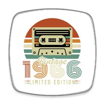 60 Jahre 1966 Vintage Retro Geburtstagsgeschenk - Viereckiger Kühlschrankmagnet - Weiß - Vorne