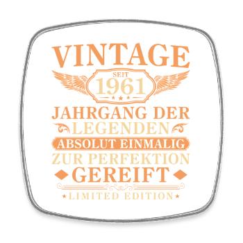 Vintage since 1961 Vintage - 65th Birthday - Square fridge magnet - white - Front