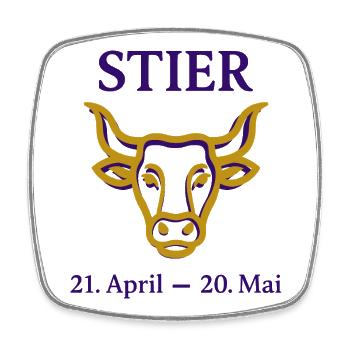 Sternzeichen Stier - Viereckiger Kühlschrankmagnet - Weiß - Vorne