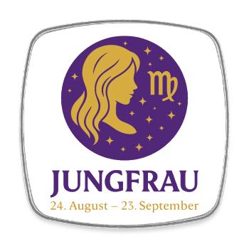 Sternzeichen Jungfrau - Viereckiger Kühlschrankmagnet - Weiß - Vorne