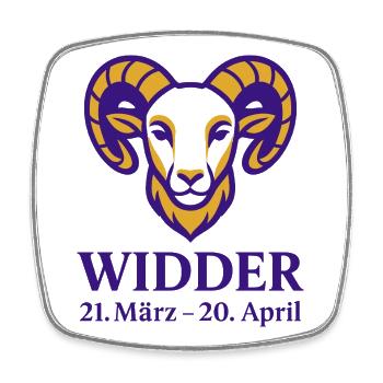 Sternzeichen Widder - Viereckiger Kühlschrankmagnet - Weiß - Vorne