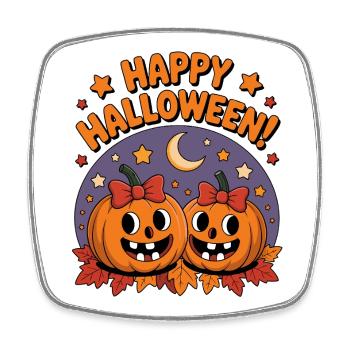 Kuschelige Kürbisköpfe Halloween - Viereckiger Kühlschrankmagnet - Weiß - Vorne