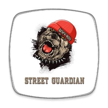 Street Guardian Bulldog - Square fridge magnet - white - Front