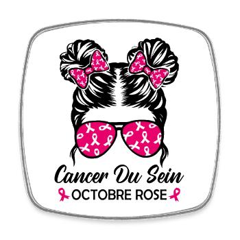 Brustkrebs Rosa Oktober - Viereckiger Kühlschrankmagnet - Weiß - Vorne