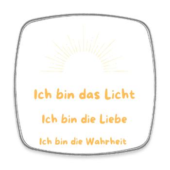 Achtsamkeit Sonne Logo, Selbstliebe-Shirt - Viereckiger Kühlschrankmagnet - Weiß - Vorne
