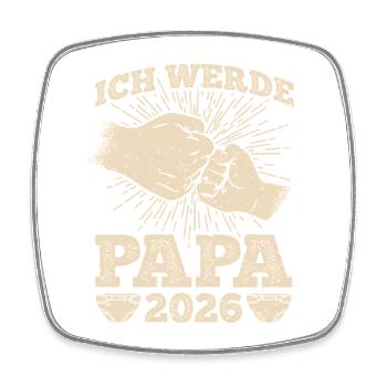 Werdender Vater ICH WERDE PAPA 2026 Lustig - Viereckiger Kühlschrankmagnet - Weiß - Vorne