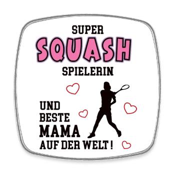 Joueur de squash, maman, joueur de squash, mère, épouse - Magnet carré - blanc - Devant