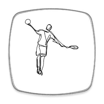 Badminton Player Sketch - Square fridge magnet - white - Front