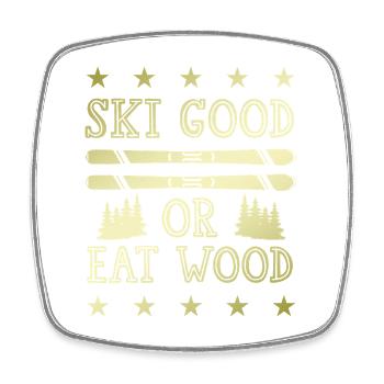 Ski Skiing - Square fridge magnet - white - Front