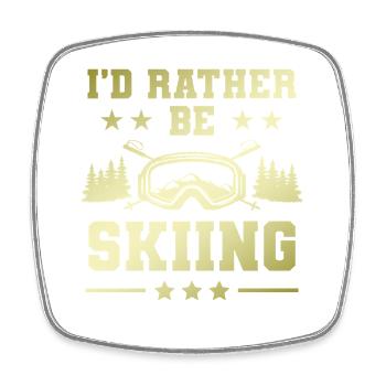 Ski Skiing - Square fridge magnet - white - Front