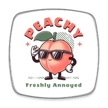 Fruit Peach Peach Blossom Sweet Fruit - Square fridge magnet - white - Front