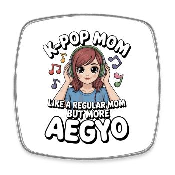 K-Pop Maman Drôle Corée Musique Aegyo - Magnet carré - blanc - Devant