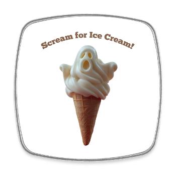 Schrei nach IceCream Ghost - Viereckiger Kühlschrankmagnet - Weiß - Vorne