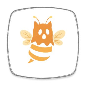 Halloween Bee Spirit Motif - Square fridge magnet - white - Front