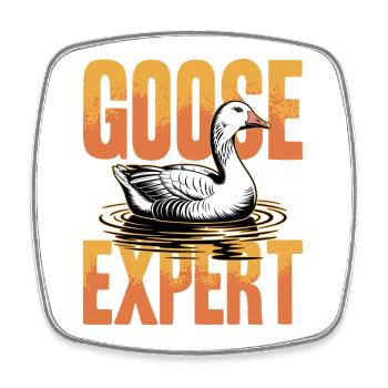 Funny Bird Goose - Viereckiger Kühlschrankmagnet - Weiß - Vorne