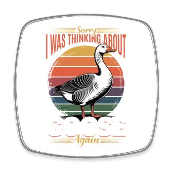 Funny Bird Goose - Viereckiger Kühlschrankmagnet - Weiß - Vorne