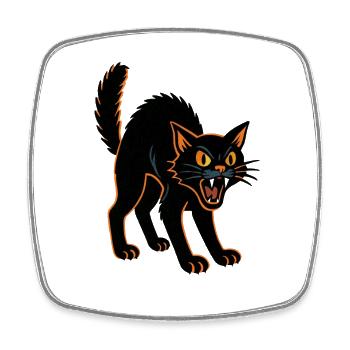 Cat Noir - Halloween - Bad Luck - Square fridge magnet - white - Front