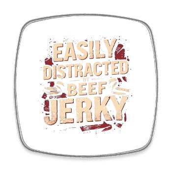 Beef Jerky Dried Meat Biltong Pemmican - Square fridge magnet - white - Front
