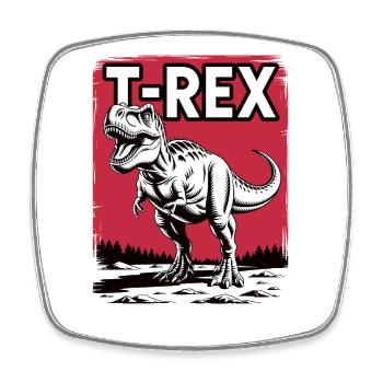 T-Rex Rotlandschaft Grafik - Viereckiger Kühlschrankmagnet - Weiß - Vorne
