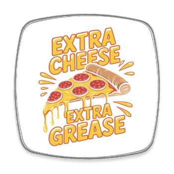 Pizza Foodie Extra Cheese Extra Fat Plaisir pour - Magnet carré - blanc - Devant