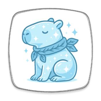 ✨ Winter Capybara – süßes Weihnachtsmotiv - Viereckiger Kühlschrankmagnet - Weiß - Vorne