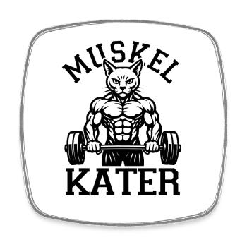 Muskelkater - Kraftsport - Katze - Spruch - Viereckiger Kühlschrankmagnet - Weiß - Vorne