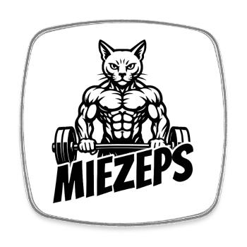Miezeps - Muskelkater - Katze - Spruch - Viereckiger Kühlschrankmagnet - Weiß - Vorne