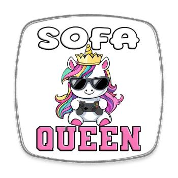 Licorne - canapé queen zocken - Magnet carré - blanc - Devant