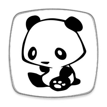 Kawaii Panda – Süßer Manga Bär Bambus - Viereckiger Kühlschrankmagnet - Weiß - Vorne