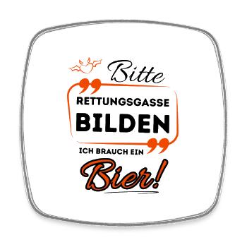 Please form an emergency lane, I need a beer! - Square fridge magnet - white - Front
