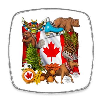 Fierté Canada - Magnet carré - blanc - Devant