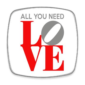 All You Need Is Love Pop Art - Viereckiger Kühlschrankmagnet - Weiß - Vorne