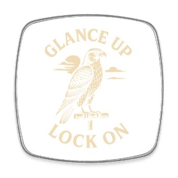 Falcon Glance Up Lock On Falconry Enthusiast - Square fridge magnet - white - Front