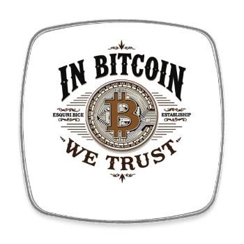 Dans Bitcoin We Trust – Crypto Vintage Btc - Magnet carré - blanc - Devant