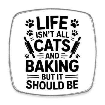 Pâtisserie Dire Chats Drôle Pâtisserie Cadeau - Magnet carré - blanc - Devant