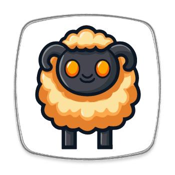 Sheep Halloween Zombie - Square fridge magnet - white - Front