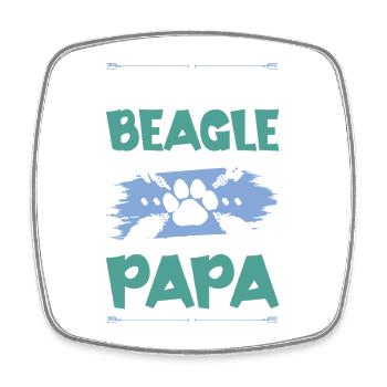 beagle hunde papa - Viereckiger Kühlschrankmagnet - Weiß - Vorne