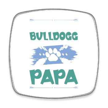 bulldog hunde papa - Viereckiger Kühlschrankmagnet - Weiß - Vorne