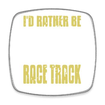 Wishing for Trackside Thrills and Racing Horses - Square fridge magnet - white - Front