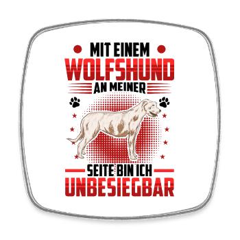 Irischer Wolfshund ist unschlagbar - Viereckiger Kühlschrankmagnet - Weiß - Vorne