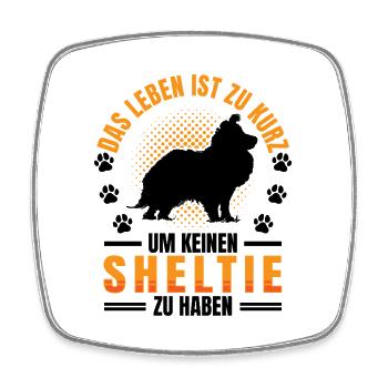 Sheltie nicht besitzen Shetland Sheepdog - Viereckiger Kühlschrankmagnet - Weiß - Vorne