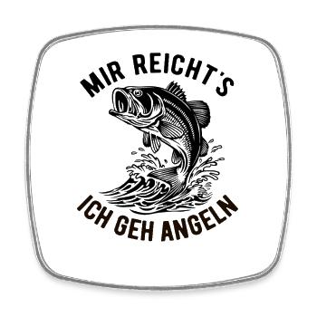 I've had enough, I'm going fishing - saying - Square fridge magnet - white - Front