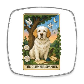 Clumber Spaniel - Square fridge magnet - white - Front