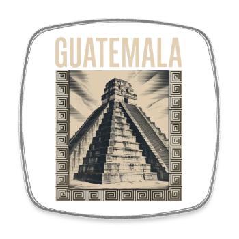 Guatemala Pyramid Retrolook Tikal - Square fridge magnet - white - Front