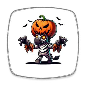 Lunatique Halloween Zèbre Costume Zombie Chauve-souris - Magnet carré - blanc - Devant