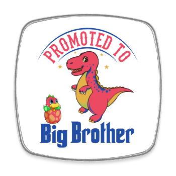 Befördert zu Big Brother Dinosaurs - Viereckiger Kühlschrankmagnet - Weiß - Vorne